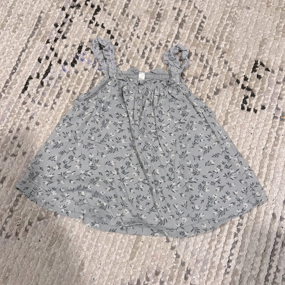 Rylee+Cru Baby Blue Floral Swing Tank, Size 6-12months